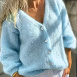 Cardigan maglia donna con bottoni - Semplice e morbido