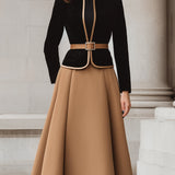Set Dames Scolpito – Blazer e Gonna Midi A-Line per Lavoro e Uso Quotidiano
