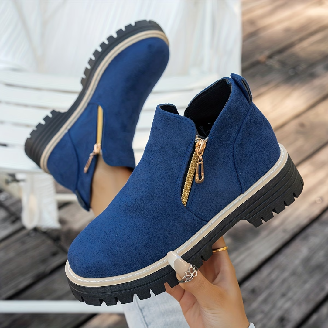 Federica™ | Stivaletto con doppia zip dorata