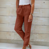 Pantaloni estivi casual eleganti da donna - leggeri, traspiranti, comodi