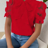 Blusa elegante da donna con fiocco – Camicetta chic e raffinata