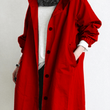 Trench Coat Slim Fit Donna – Impermeabile con Cappuccio, Adatto per Primavera e Autunno