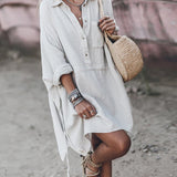 Abito camicia in misto cotone chic da donna