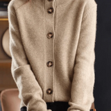 Cardigan da donna in misto lana – Maglia morbida con scollo a V e bottoni sul davanti
