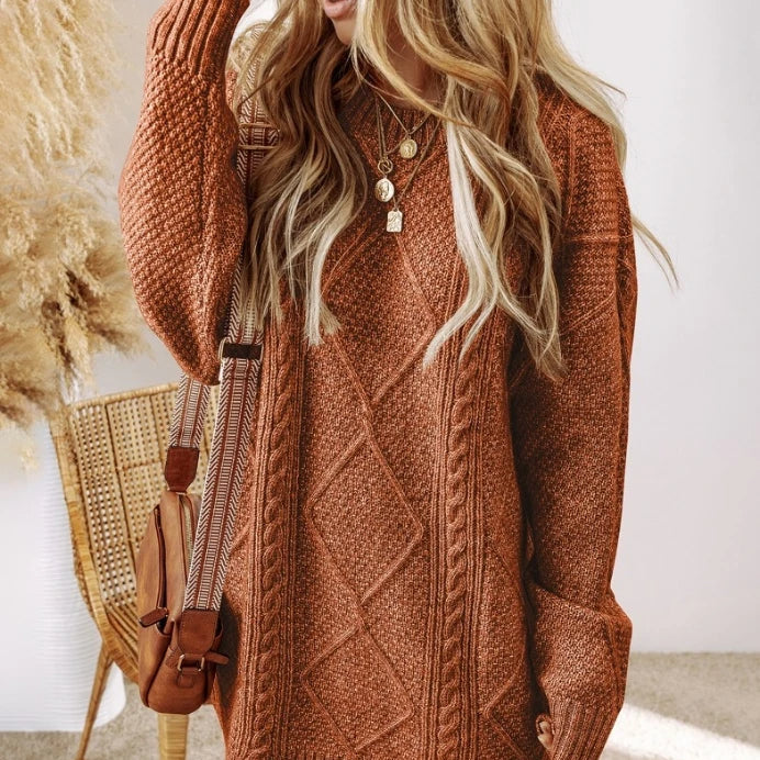 Donna - Vestito in maglia a cavi - Oversize