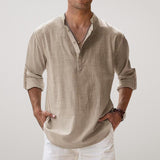 Varel | Camicia Henley in cotone effetto lino