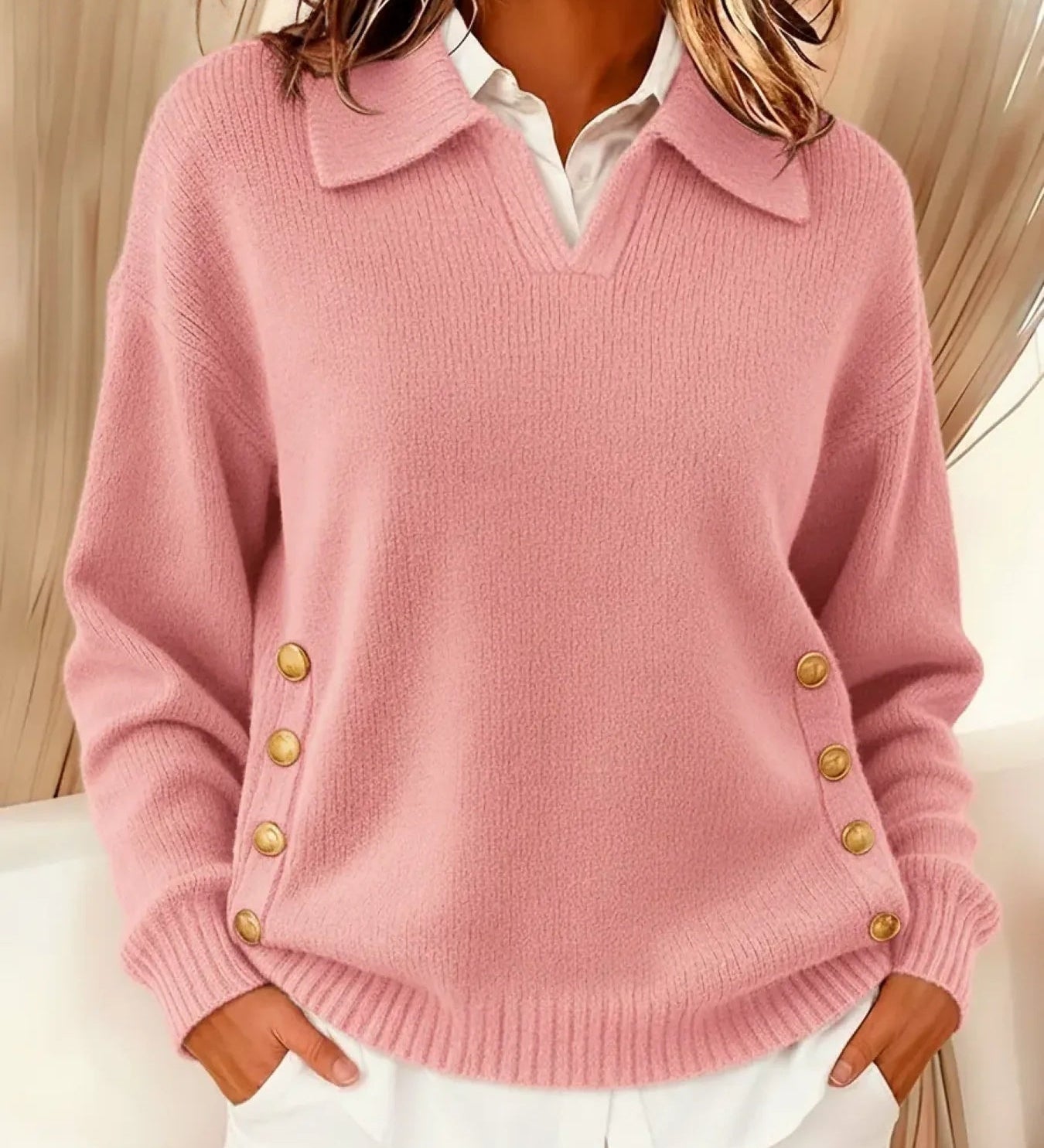 Giovanna™ | Maglione con collo polo e bottoni