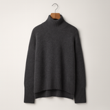 Maglione da donna in misto cashmere con collo alto arrotolato – maglia morbida per autunno e inverno