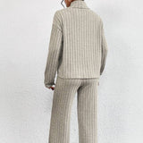Donna' - Set due pezzi - Maglione a collo alto e pantaloni larghi