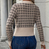 Donna - Cardigan a quadri - Chiusura con bottoni