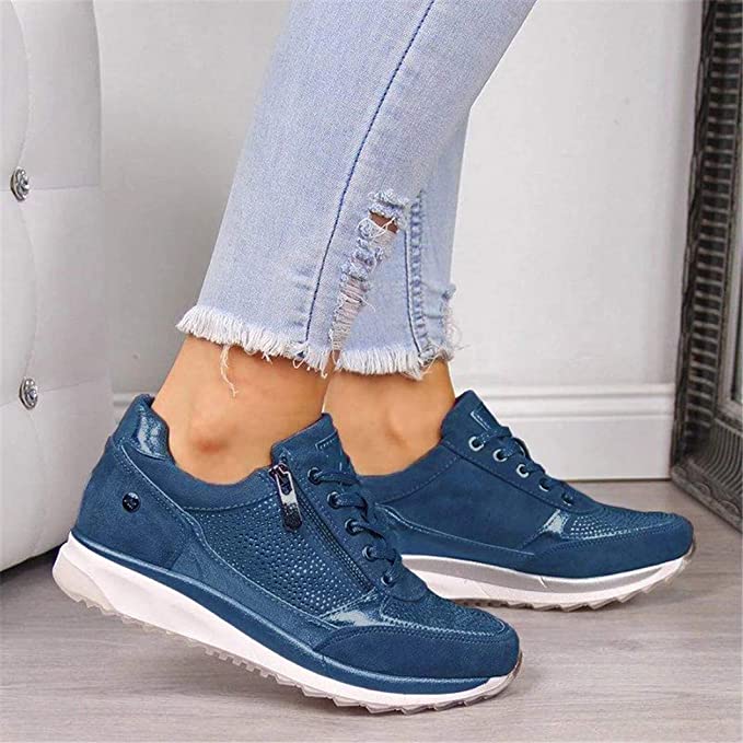 Mocassini da Donna con Soletta Confortevole – Adatti per l'Uso Quotidiano, Con Cerniera e Vita Elastico