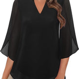 Blusa fluida con maniche a pipistrello – Eleganza e leggerezza