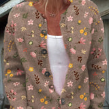 Cardigan Oversized Donna – Con Bottoni, Adatto per Primavera e Autunno