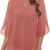 Blusa fluida con maniche a pipistrello – Eleganza e leggerezza