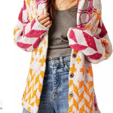Cardigan lungo donna geometrico - Audace e colorato