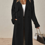 Trench lungo ed elegante in misto cotone da donna - perfetto per l'uso quotidiano