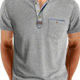 Varel | T-shirt elegante con colletto rotondo e tasca