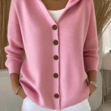 Francesca™ | Cardigan con cappuccio e bottoni
