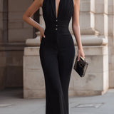 Tuta Sottile da Donna – Con Collo Halter e Pantaloni Ampi per Uso Casual e Quotidiano