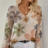 Donna - Maglia con motivo floreale - Maglieria alla moda