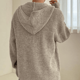 Felpa con cappuccio e cerniera in maglia da donna
