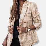 Donna - Blazer a quadri - stile doppiopetto
