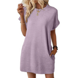 Abito A-line da Donna – Casual per Uso Estivo, Con Collo Rotondo e Senza Chiusura