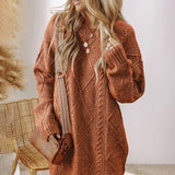 Donna - Vestito in maglia a cavi - Oversize