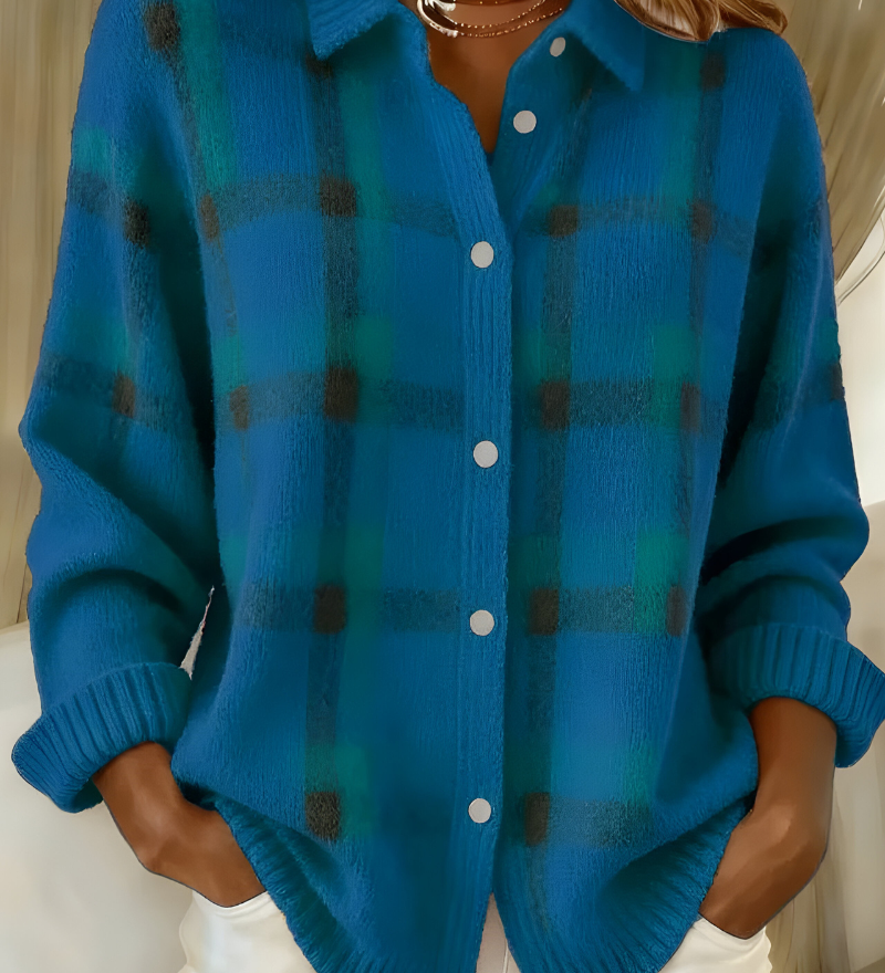 Ludovica™ | Cardigan a quadri in maglia morbida