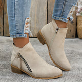 Cristina™ | Stivaletto in camoscio con zip laterale