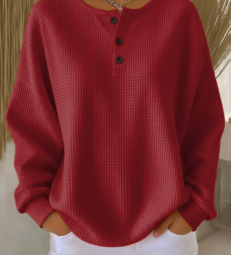 Luisa™ | Maglione henley goffrato