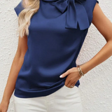 Camicetta da donna in raso con fiocco