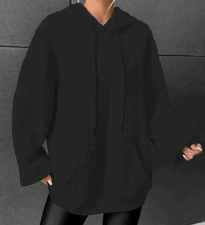 Maglione oversize con cappuccio da donna – Comodo, rilassato, con coulisse, casual, caldo, quotidiano