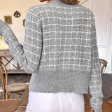 Donna - Cardigan a quadri - Chiusura con bottoni