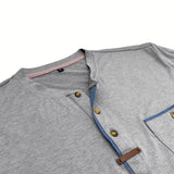 Varel | T-shirt elegante con colletto rotondo e tasca