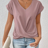 T-shirt Slim Fit Donna – Casual con scollo a V per Uso Quotidiano