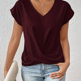 Varel | T-shirt casual con morbido scollo a V (1 + 1 in omaggio)