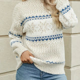 Maglione da donna in maglia Fair Isle – Pullover morbido fantasia per vestirsi comodamente in inverno