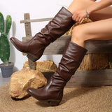 Donna - Stivali con tacco a blocco - Stile Western