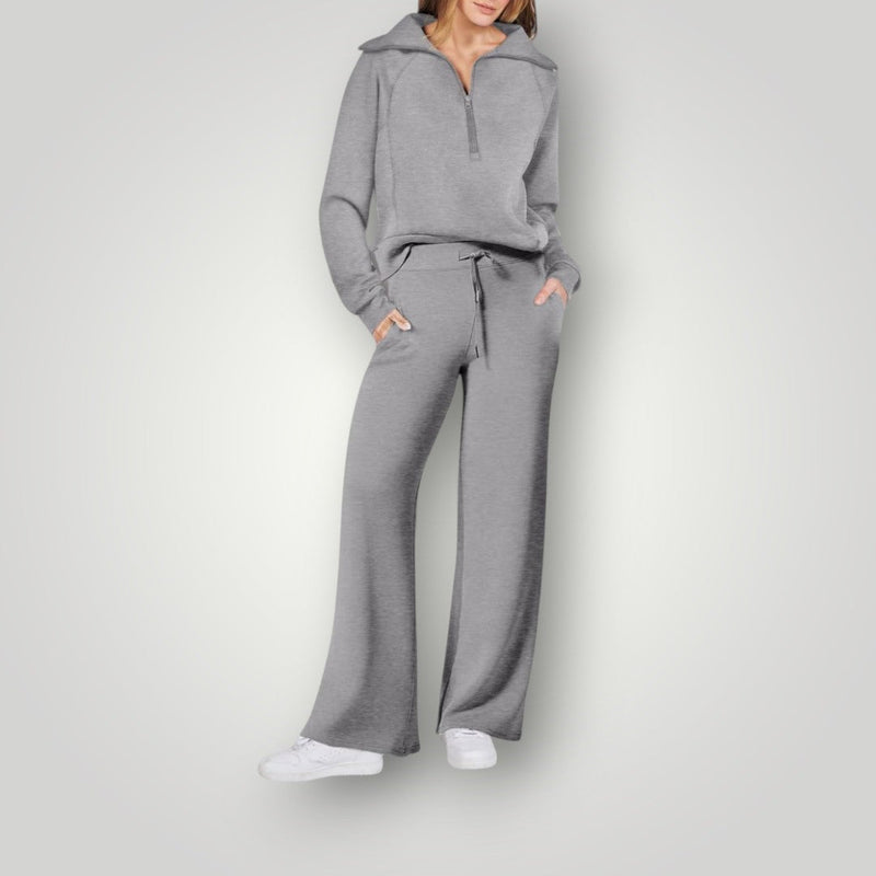 Set Loungewear per Donne – Morbido Rayon e Poliestere, Colore Neutro per Casa o Uscite Casual