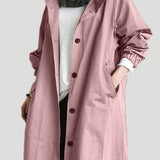 Trench Coat Slim Fit Donna – Impermeabile con Cappuccio, Adatto per Primavera e Autunno