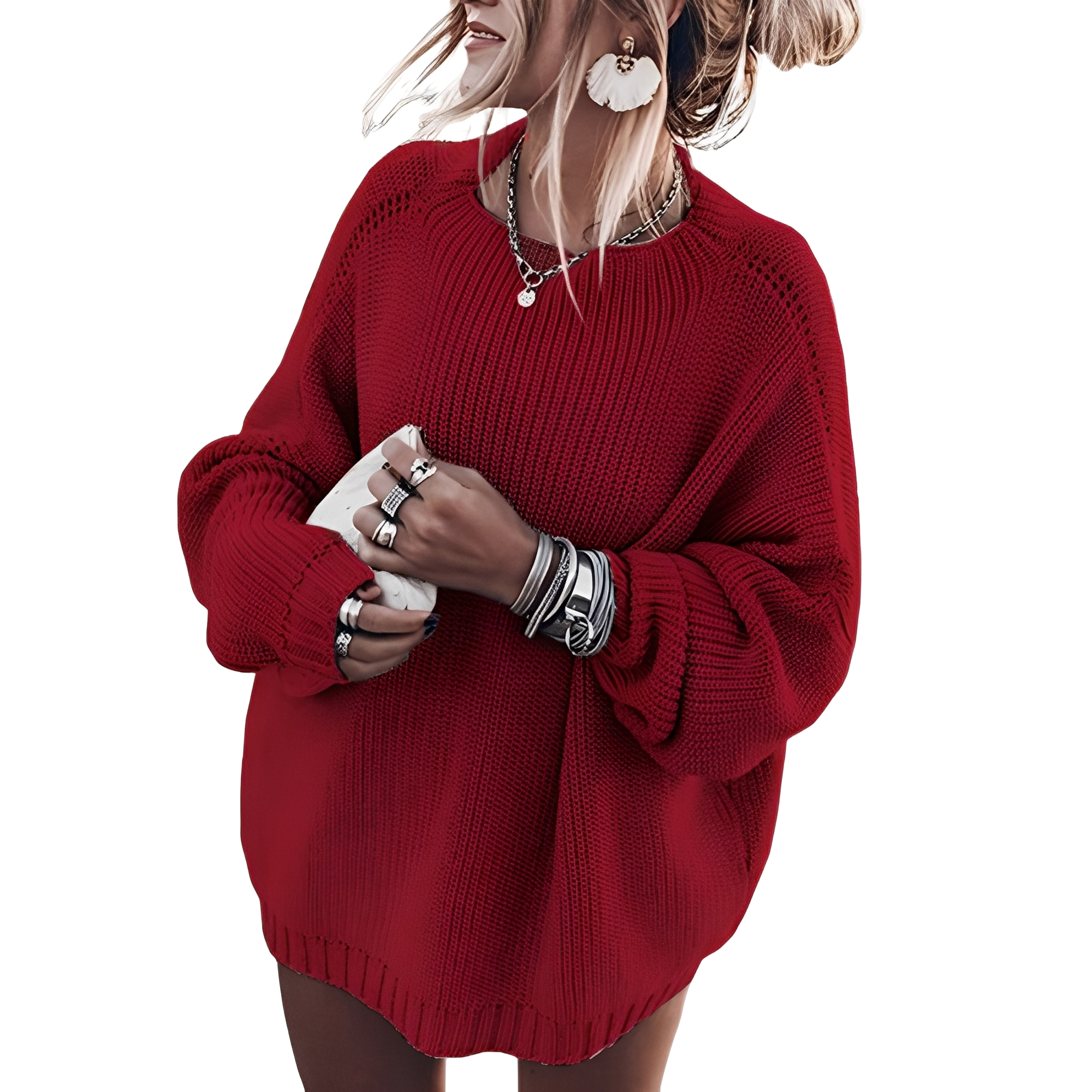 Donna - Maglione a maglia grossa - Stile a vestibilità ampia