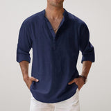Varel | Camicia Henley in cotone effetto lino