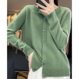 Cardigan di Lusso in Lana Merino e Cashmere per Donna – Maglia Invernale Elegante con Scollo a O
