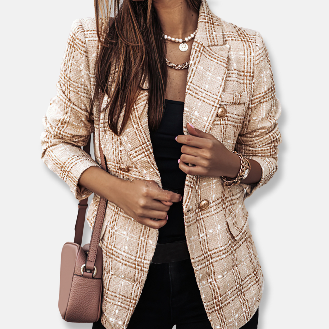 Donna - Blazer a quadri - stile doppiopetto