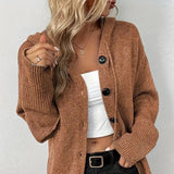 Donna - Cardigan con cappuccio - Maglia calda moderna