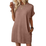 Abito A-line da Donna – Casual per Uso Estivo, Con Collo Rotondo e Senza Chiusura