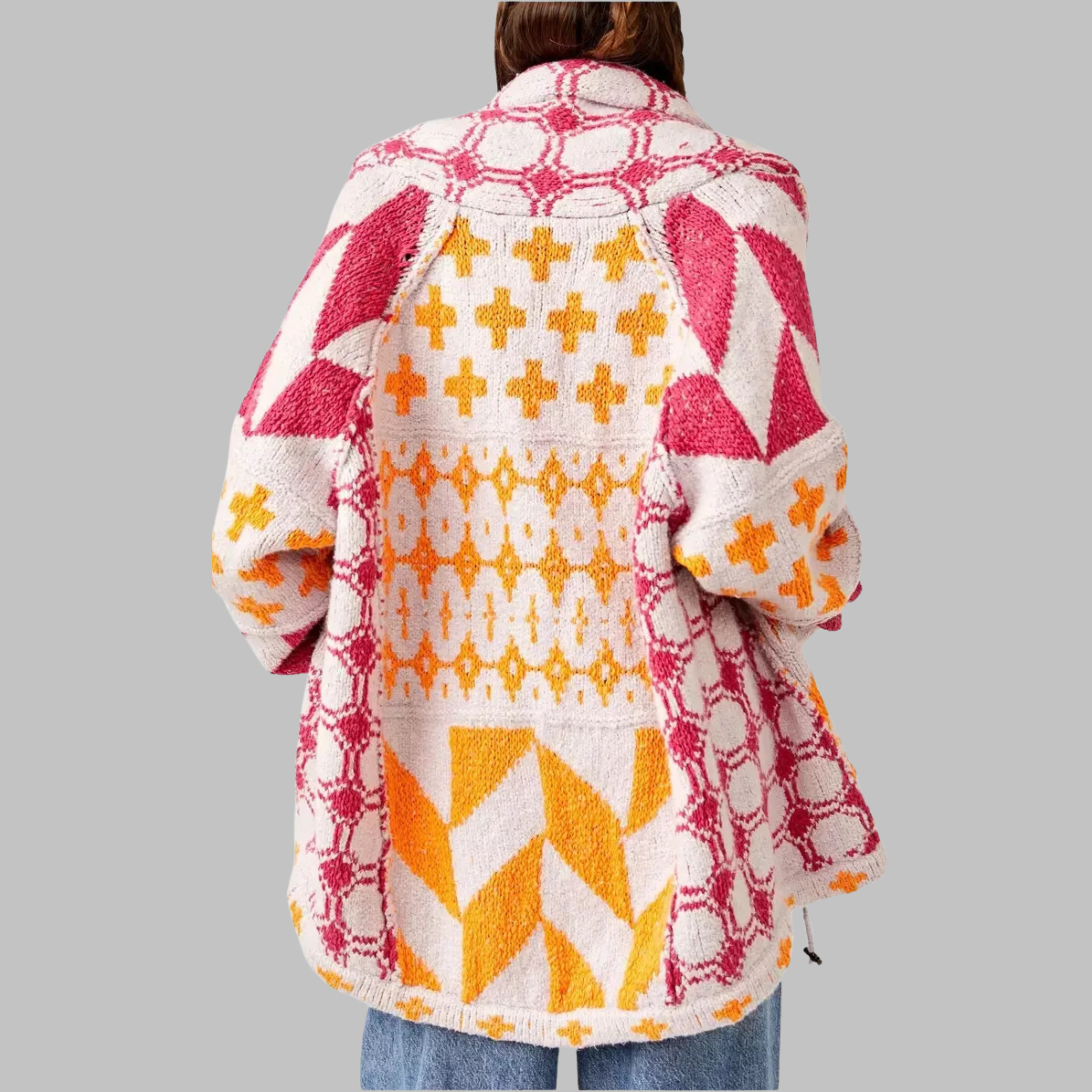 Cardigan lungo donna geometrico - Audace e colorato