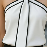Blusa Donna Scollo Sottile – Senza Maniche, Adatta per Uso Casual e Lavorativo