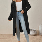 Trench lungo ed elegante in misto cotone da donna - perfetto per l'uso quotidiano